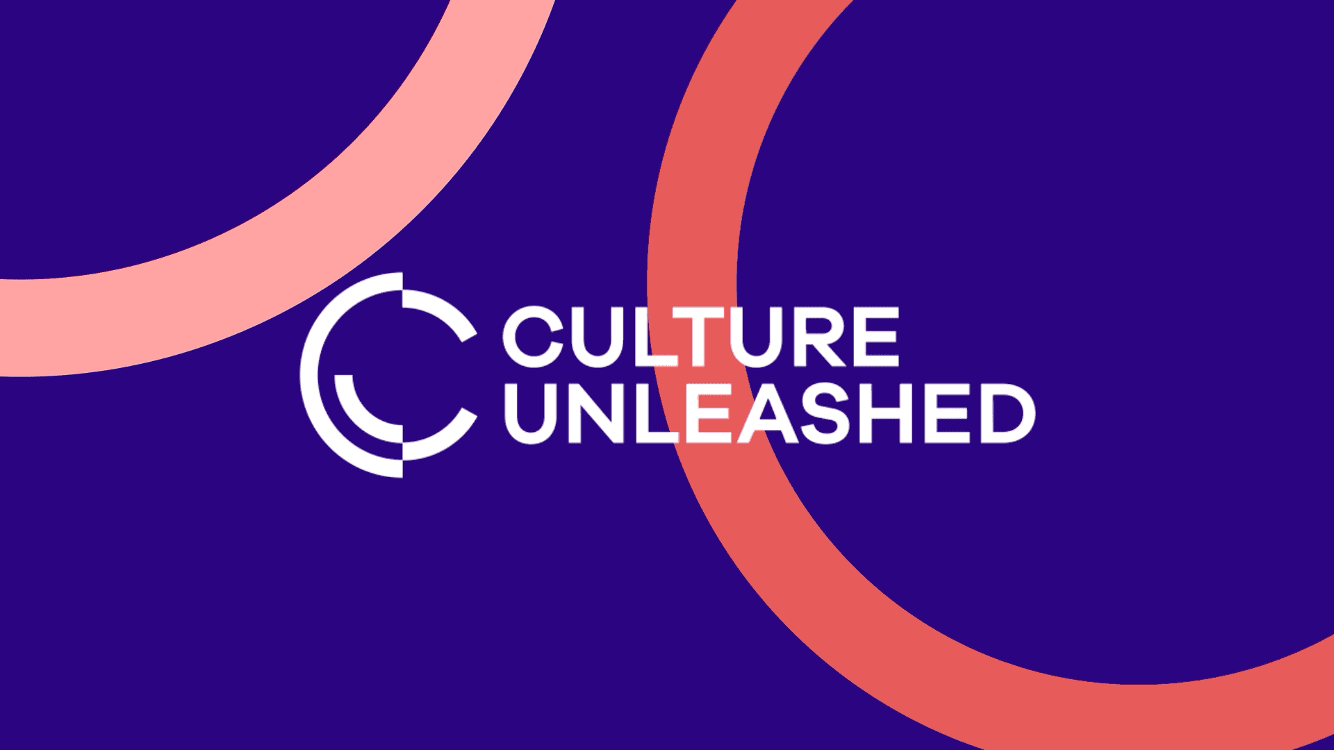 Culture Unleashed logo with stylized letter ‘C’ and bold white text on a dark blue background, accented by curved pink and orange shapes.